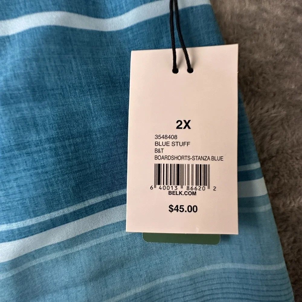 Ocean‎ Coast Swim Trunks Board Shorts Big Tall Men's 42 Inch Blue Striped NWT